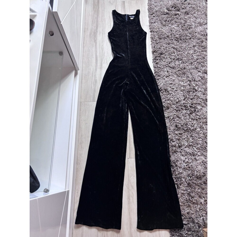 1990s BETSEY JOHNSON Crushed Velvet Jumpsuit Vintage  Wide Leg | P Stretchy